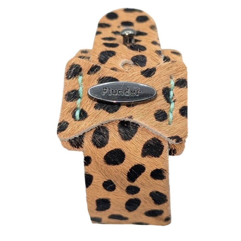 Plunder Faux Cheetah Hair on Hide Strap Bracelet